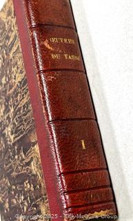 Red Leather with Marbled Boards 1824 Jerusalem Delivered by Tasso 2nd Printing Book. 