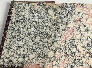 Red Leather with Marbled Boards 1824 Jerusalem Delivered by Tasso 2nd Printing Book. 
