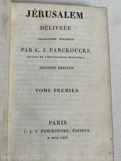 Red Leather with Marbled Boards 1824 Jerusalem Delivered by Tasso 2nd Printing Book. 