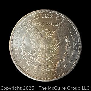 1881 (S) US One Dollar Morgan Head Silver coin (some luster)