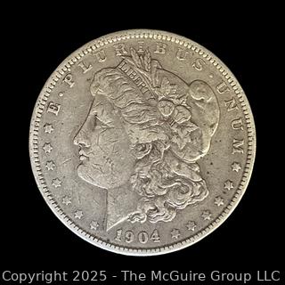 1904 (P) US One Dollar Morgan Head Silver Coin 
