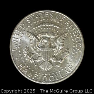 1964 US Kennedy Half Dollar Silver 50 cent coin (some luster)