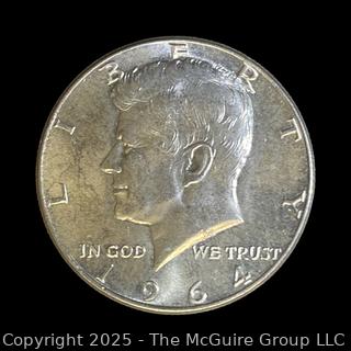 1964 US Kennedy Half Dollar Silver 50 Cent Coin 