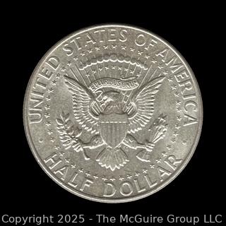 1964 US Kennedy Half Dollar Silver 50 cent coin (some luster)