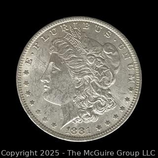 1881 (O) US One Dollar Morgan Head Silver coin (some luster) 