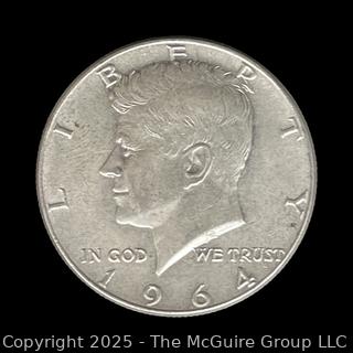 1964 US Kennedy Half Dollar Silver 50 Cent Coin 