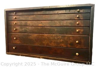 Six (6) Drawer Counter Top General Store Spool or Watchmakers Chest
