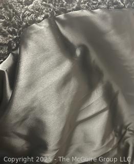 Women's Black Persian Lamb Mink Fur Collar Coat.  Some damage