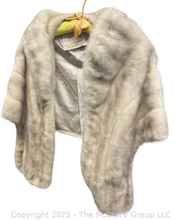 Troumaline Emba Natural Pale Beige Mink Stole Coat