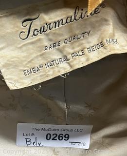 Troumaline Emba Natural Pale Beige Mink Stole Coat