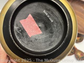Wood Serving Ware Including Khokhloma Lacquer Russian Bowl and Spoons
