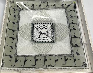 Peggy Karr Fused Glass Plate Platter in Box
