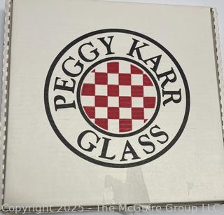 Peggy Karr Fused Glass Plate Platter in Box
