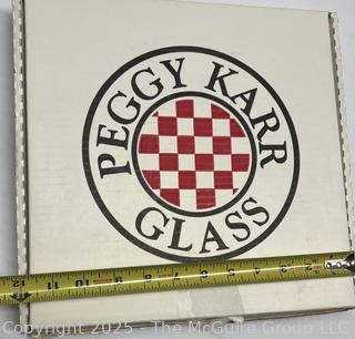 Peggy Karr Fused Glass Plate Platter in Box