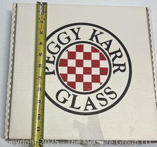 Peggy Karr Fused Glass Plate Platter in Box