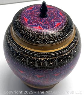  Pakistan Handcrafted Wooden Lacquer Candy Jar