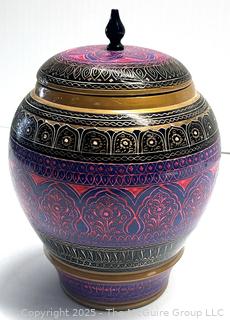  Pakistan Handcrafted Wooden Lacquer Candy Jar