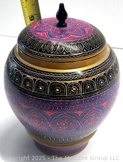  Pakistan Handcrafted Wooden Lacquer Candy Jar