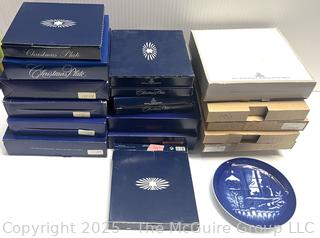 Royal Copenhagen Blue & White Porcelain Christmas Plates in Boxes 