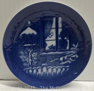 Royal Copenhagen Blue & White Porcelain Christmas Plates in Boxes 