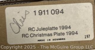 Royal Copenhagen Blue & White Porcelain Christmas Plates in Boxes 