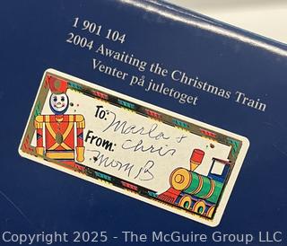 Royal Copenhagen Blue & White Porcelain Christmas Plates in Boxes 