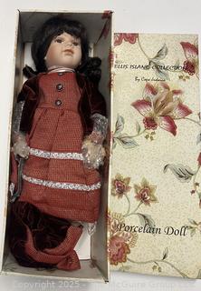 Porcelain Doll by Copa Judaica Part of Ellis Island Collection in Box