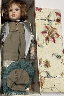 Porcelain Doll by Copa Judaica Part of Ellis Island Collection in Box