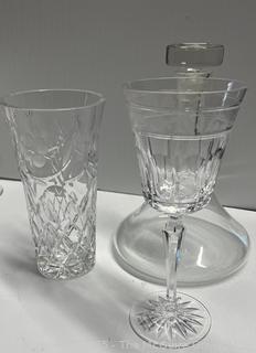 Set of Clear Crystal Glassware Including Wedgwood Monarch Goblets and Coupes