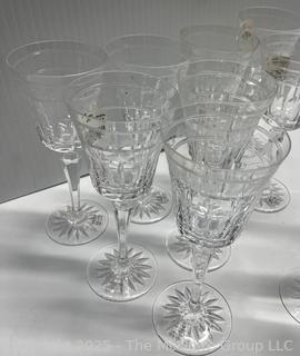 Set of Clear Crystal Glassware Including Wedgwood Monarch Goblets and Coupes