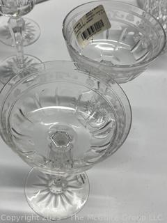 Set of Clear Crystal Glassware Including Wedgwood Monarch Goblets and Coupes