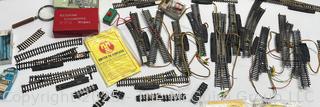 H-O Scale Model Toy Train Tracks and Switch Assortment