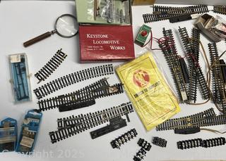 H-O Scale Model Toy Train Tracks and Switch Assortment