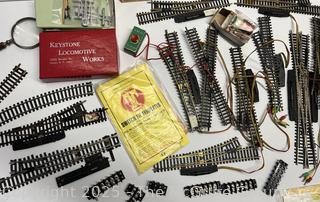 H-O Scale Model Toy Train Tracks and Switch Assortment