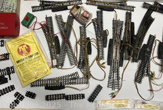 H-O Scale Model Toy Train Tracks and Switch Assortment