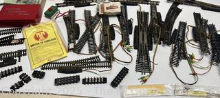H-O Scale Model Toy Train Tracks and Switch Assortment