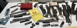 H-O Scale Model Toy Train Tracks and Switch Assortment
