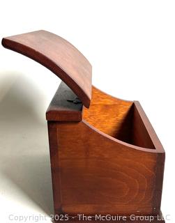 Hinged Wooden Storage Box with Pastoral Farmhouse Scene