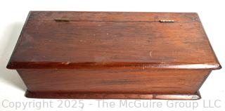 Primitive Wooden Candle Box with Hinged Lid