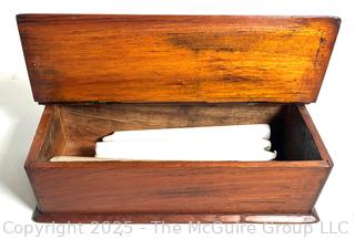 Primitive Wooden Candle Box with Hinged Lid