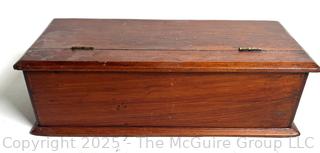 Primitive Wooden Candle Box with Hinged Lid