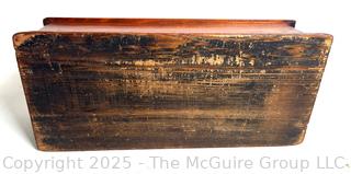 Primitive Wooden Candle Box with Hinged Lid