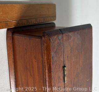 Primitive Wooden Candle Box with Hinged Lid