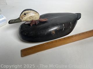 Hand Painted Wooden Decoy Signed by Artist R. Elmore, 2004