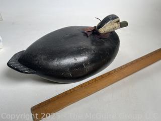 Hand Painted Wooden Decoy Signed by Artist R. Elmore, 2004