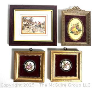 Set of Four (4) Framed Porcelain Wall Decor