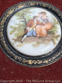 Set of Four (4) Framed Porcelain Wall Decor