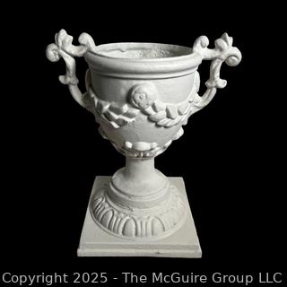 White Painted Cast Iron Urn Style Garden Planter