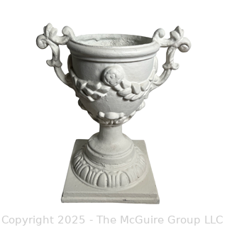 White Painted Cast Iron Urn Style Garden Planter