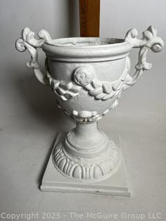 White Painted Cast Iron Urn Style Garden Planter